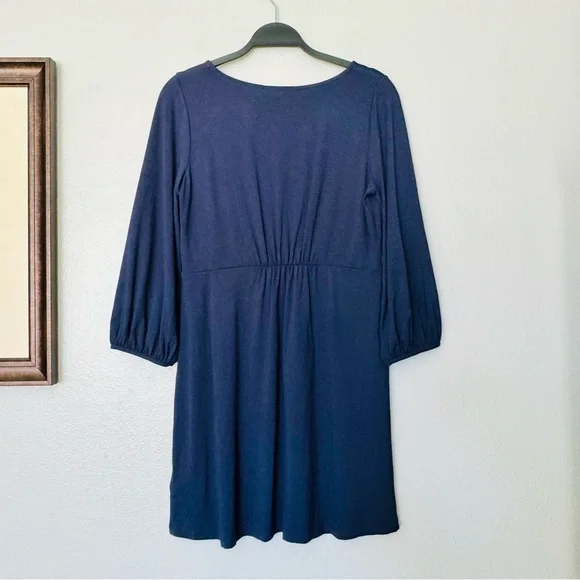 NWT Boden Lucie Navy Blue Jersey T-ShirtShift 3/4 Sleeve Midi Dress Size 8